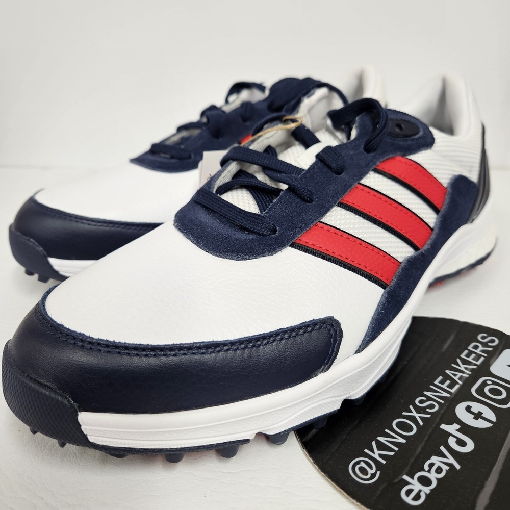 Adidas SW5540 Spikeless White Ruby Navy Golf Shoes JH6269 Men's Size 10.5